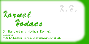 kornel hodacs business card
