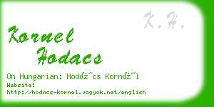 kornel hodacs business card